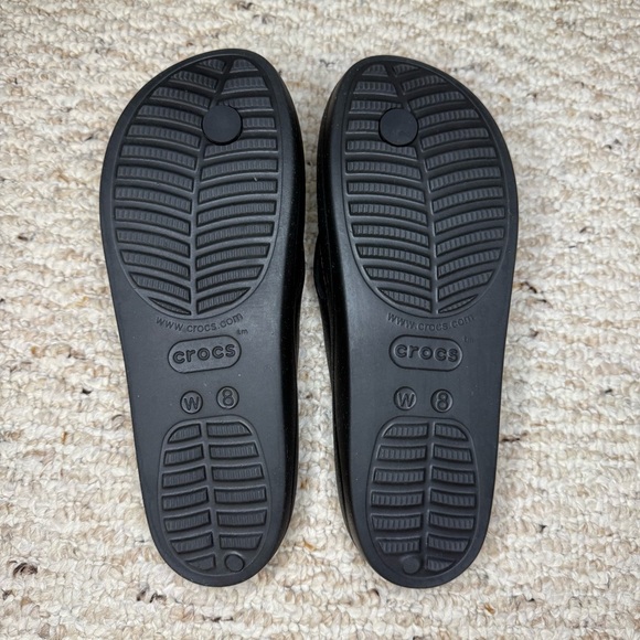 CROCS Baya Platform Flip in Black Women’s Size 8 Lightweight Slip-On Flip Flops - Picture 8 of 10